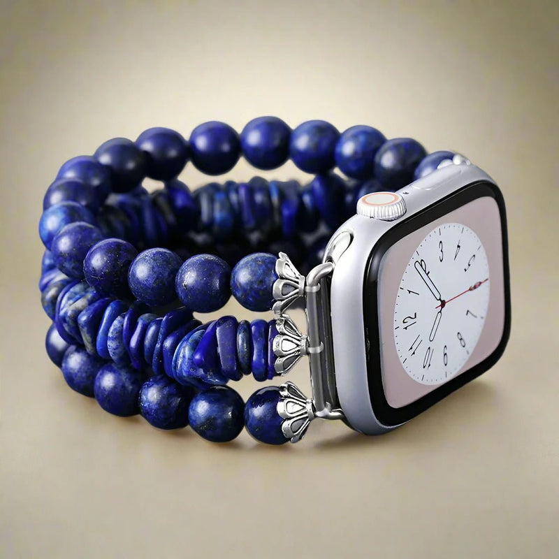 Intense  Blue Beaded Apple Watch Band For Women
