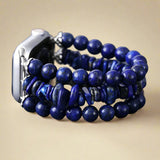 Intense Blue Beaded Apple Watch Band For Women
