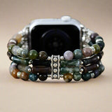 Jade Beaded Apple Watch Band Stretch - Moon Dance Charms