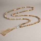 jasper knotted mala 108 beads