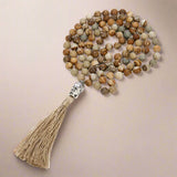 jasper knotted mala 108 beads