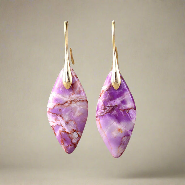 Jasper Purple Passion Stone Earrings - Moon Dance Charms