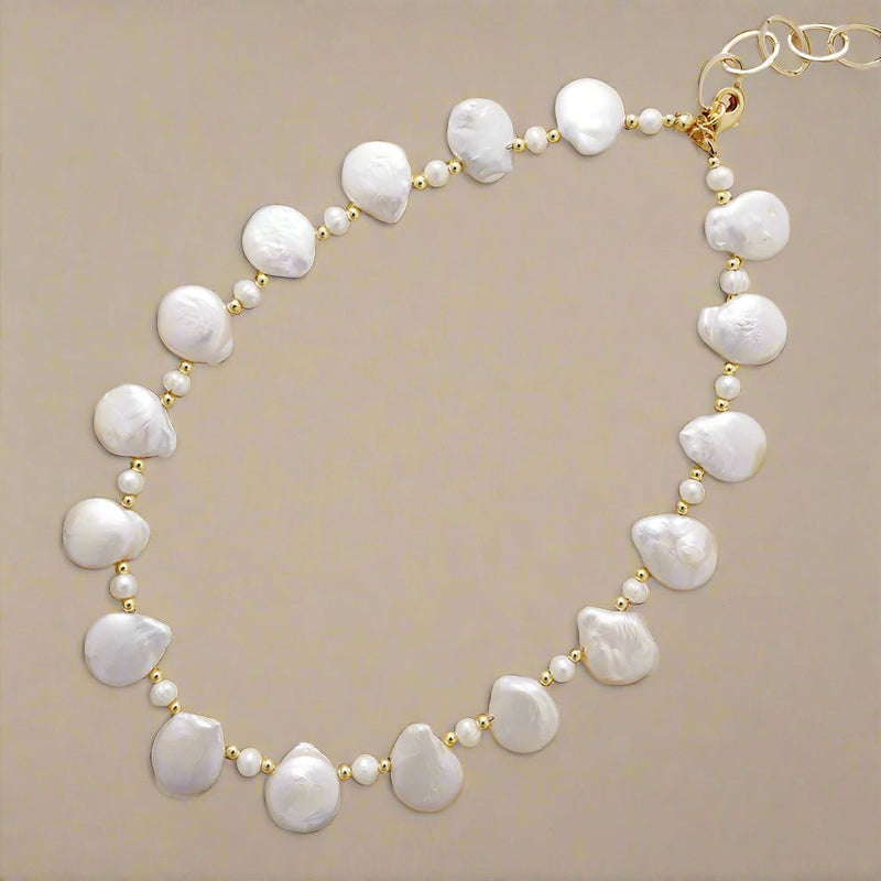 Keshi Pearl Statement Necklace | Freshwater Pearl Choker - Moon Dance Charms