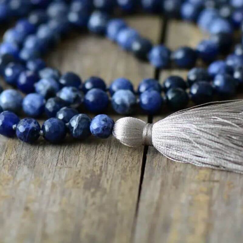 mala necklace 108 with lapis lazuli