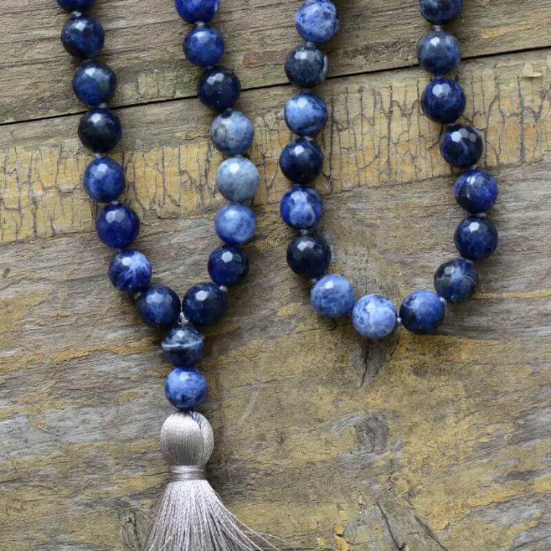 mala necklace 108 with lapis lazuli