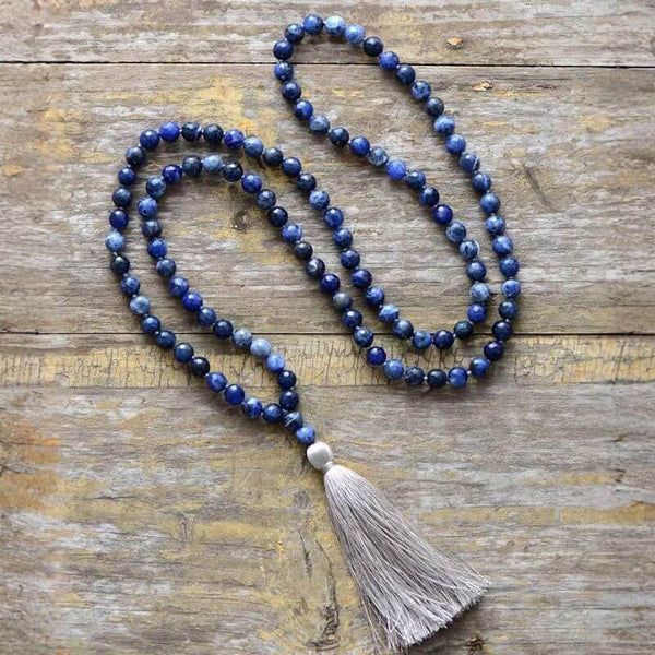 mala necklace 108 with lapis