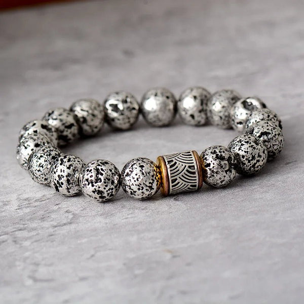 Lava Rock Bracelet In Gray - Moon Dance Charms