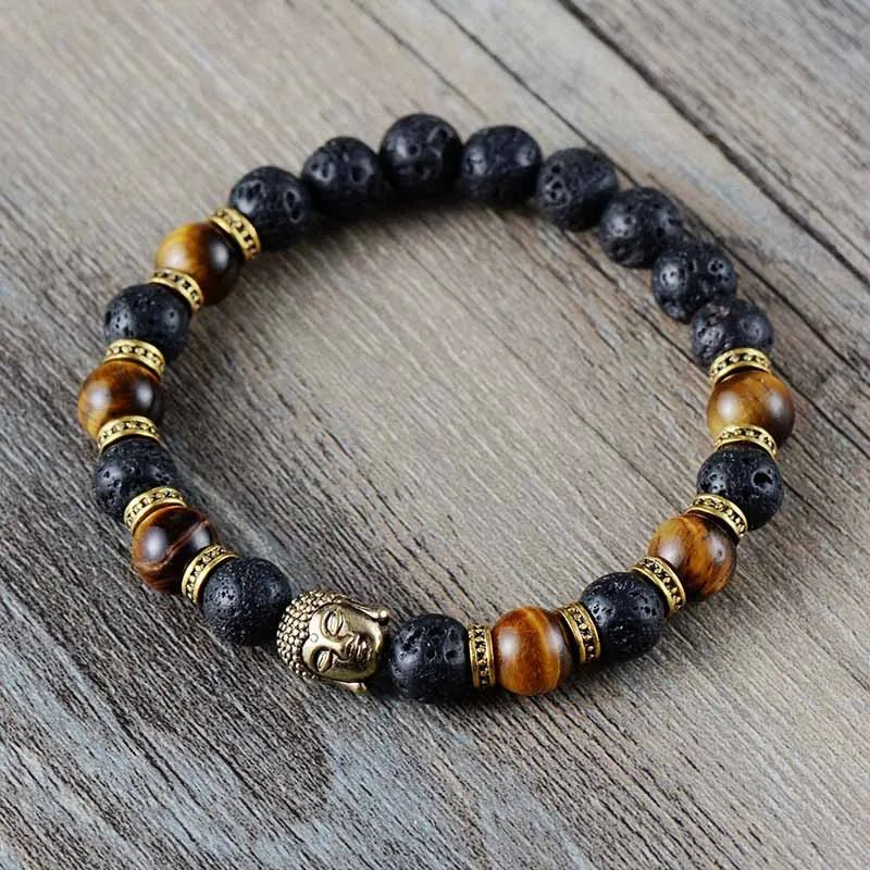 Lava Rock Buddha Balance Bracelet - Moon Dance Charms