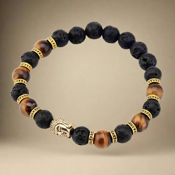 Lava Rock Buddha Balance Bracelet - Moon Dance Charms