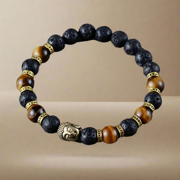 Lava Rock Buddha Balance Bracelet - Moon Dance Charms