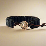 Lava Stone Leather Cuff Diffuser Bracelet - Moon Dance Charms