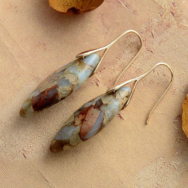 Leaf Dangle Drop Earrings - Moon Dance Charms