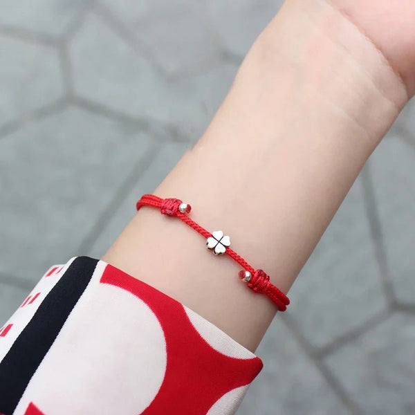 Leaf Heart Red Thread Bracelet - Moon Dance Charms