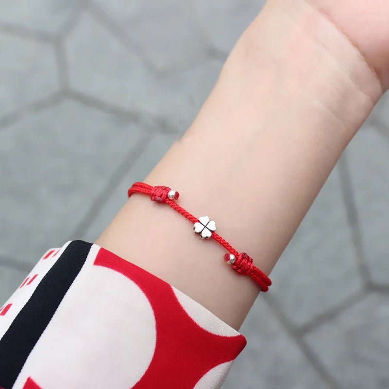 Leaf Heart Red Thread Bracelet - Moon Dance Charms