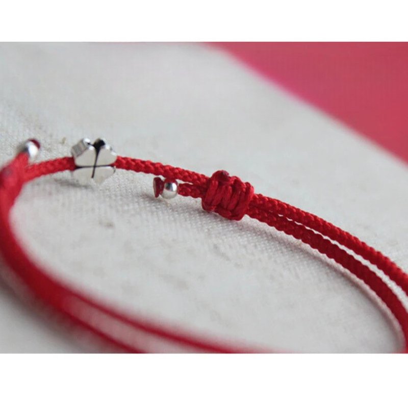 Leaf Heart Red Thread Bracelet - Moon Dance Charms