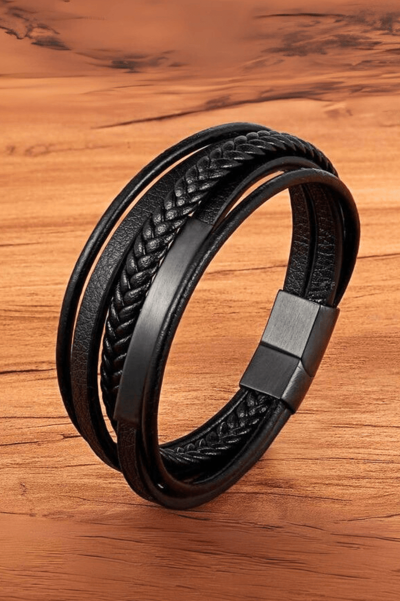 Magestic Mens Leather Bracelet - Moon Dance Charms