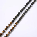 Mala Necklace Lava Rock and and Tiger Eye 2