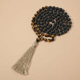Mala Necklace Lava Rock &nbsp;and Tiger Eye