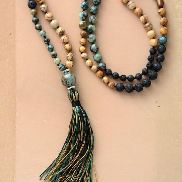 affirmation beads lava stone jasper