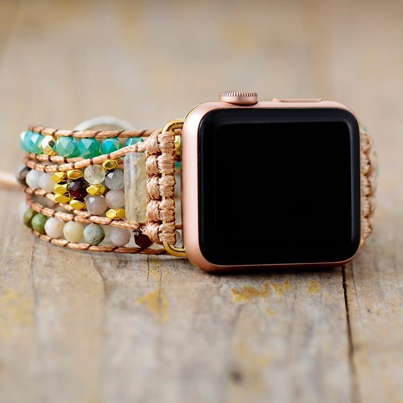 Envoltório de pulseira para Apple Watch com miçangas místicas