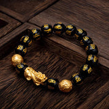 Pixiu Feng Shui Wealth Bracelet | Six Words Engraved - Moon Dance Charms