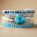 Positiviteit Boho Turquoise Wikkelarmband