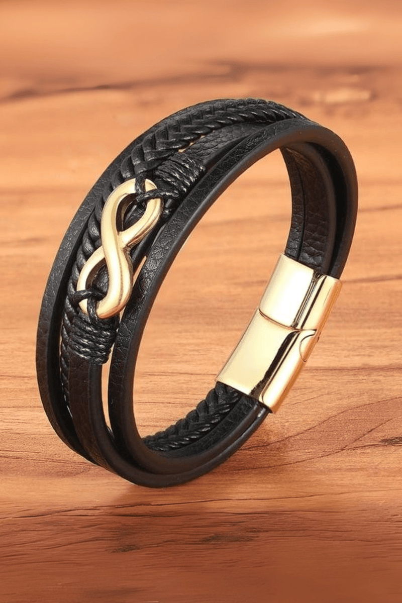 Powerful Men Leather Wrap Bracelet - Moon Dance Charms