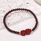 Prosperity Piyao Bracelet in Garnet – Enhance Wealth & Luck - Moon Dance Charms