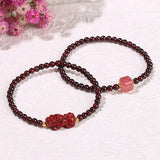 Prosperity Piyao Bracelet in Garnet – Enhance Wealth & Luck - Moon Dance Charms