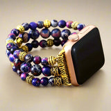 Purple  Beaded Apple Watch Band  For Women