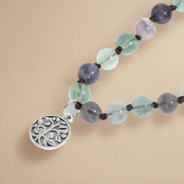 Rainbow Fluorite Mala Necklace