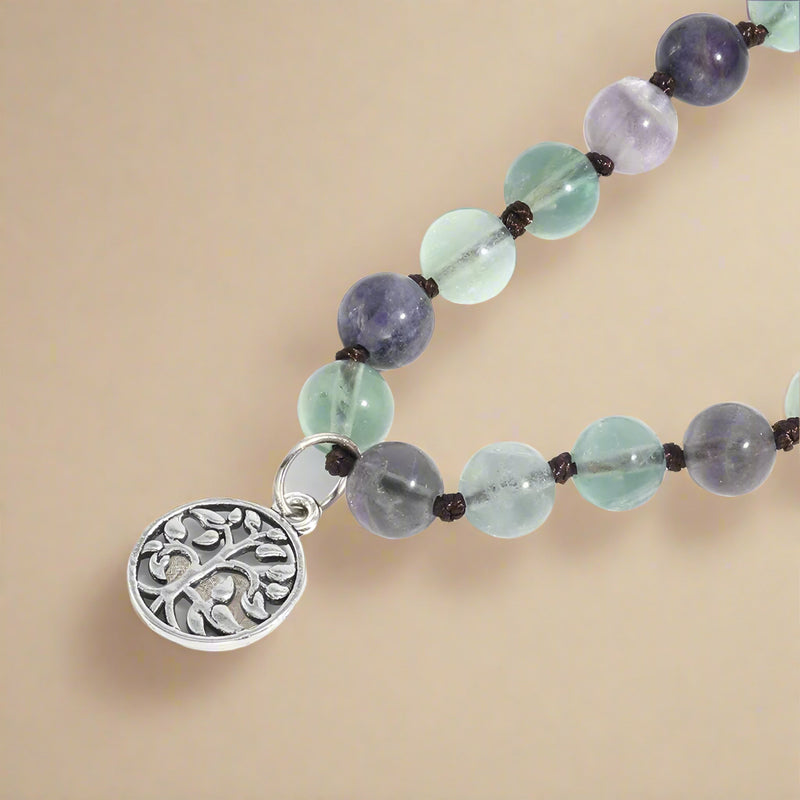 Rainbow Fluorite Mala Necklace