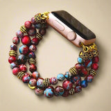 Red Jasper Beaded Apple Watch Band Bracelet - Moon Dance Charms