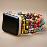 Red Jasper Beaded Apple Watch Band Bracelet