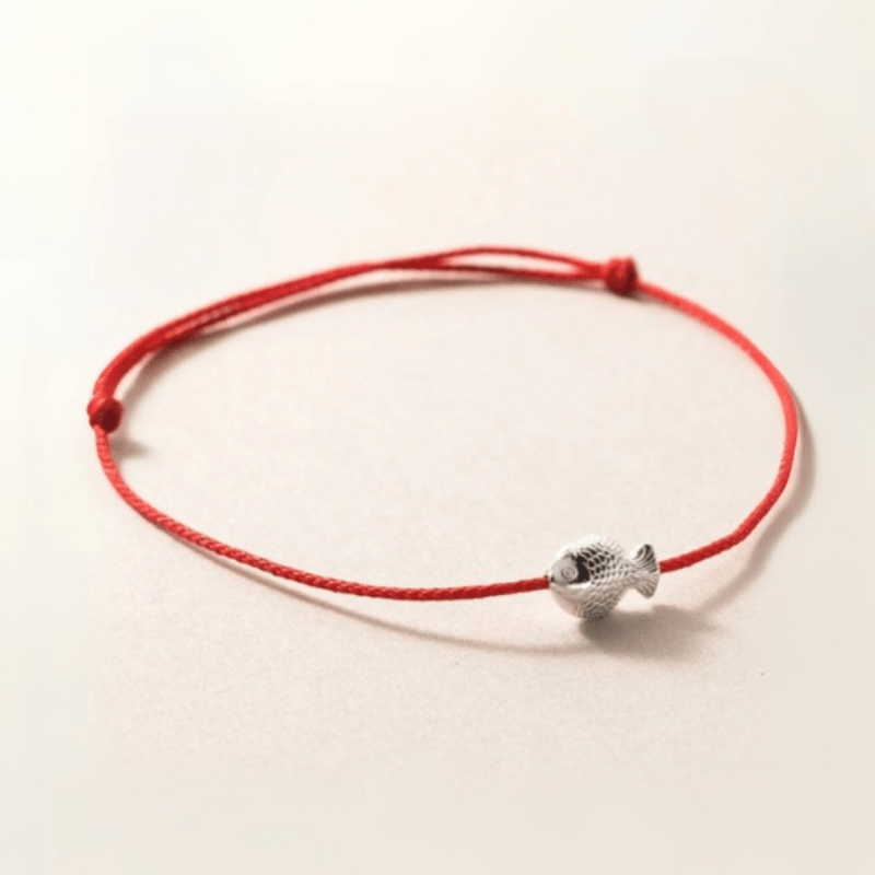 Red Kabbala Bracelet 925 Sterling Silver Fish - Moon Dance Charms