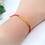 Red String Bracelet with Buddhist Lucky Mantra - Moon Dance Charms