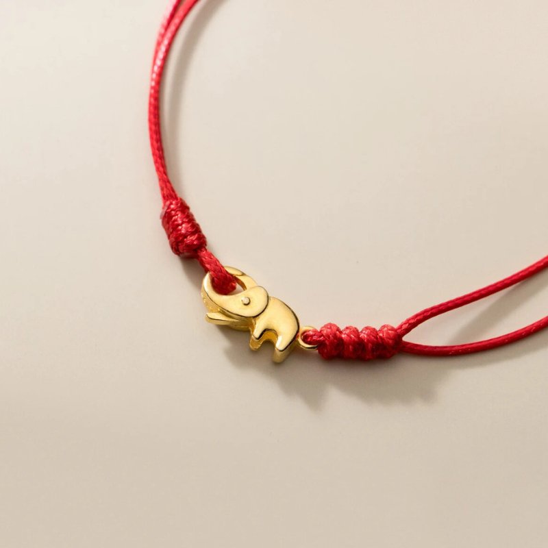 Red Thread Bracelet | Elephant Charm Silver 925 - Moon Dance Charms