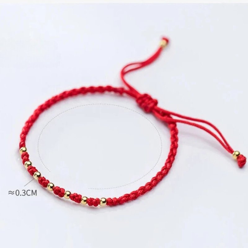 Red Thread bracelet Silver 925 in gold Gold - Moon Dance Charms