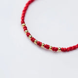 Red Thread bracelet Silver 925 in gold Gold - Moon Dance Charms