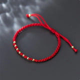 Red Thread bracelet Silver 925 in gold Gold - Moon Dance Charms