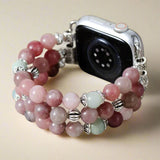 Rhodonite Beaded Band For Apple Watch - Moon Dance Charms