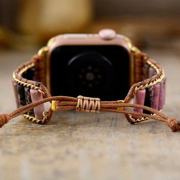 Rhodonite Bohemian Apple Watch Band - Moon Dance Charms