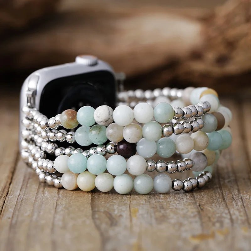 Serenity Apple Watch Band With Amazonite Beads - Moon Dance Charms