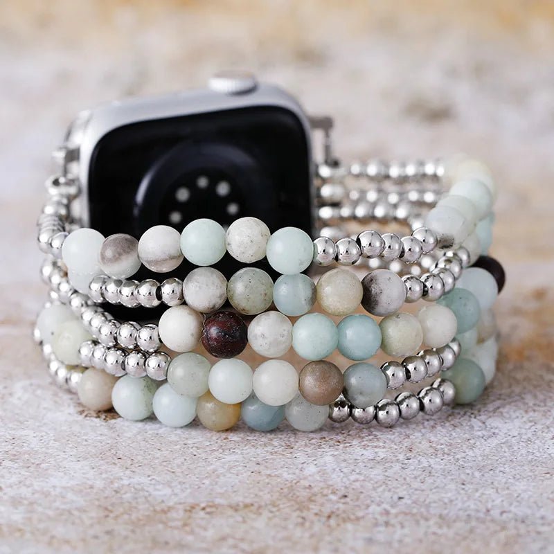 Serenity Apple Watch Band For women With Amazonite Beads - Moon Dance Charms