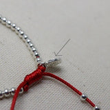 Smaller Bead Happy Red Thread Bracelet in Silver - Moon Dance Charms