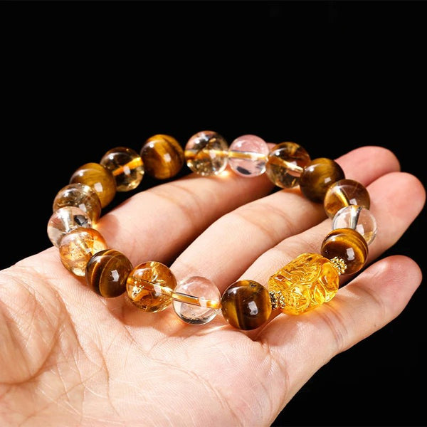 Tiger Eye Pixiu Bracelet For Wealth - Moon Dance Charms