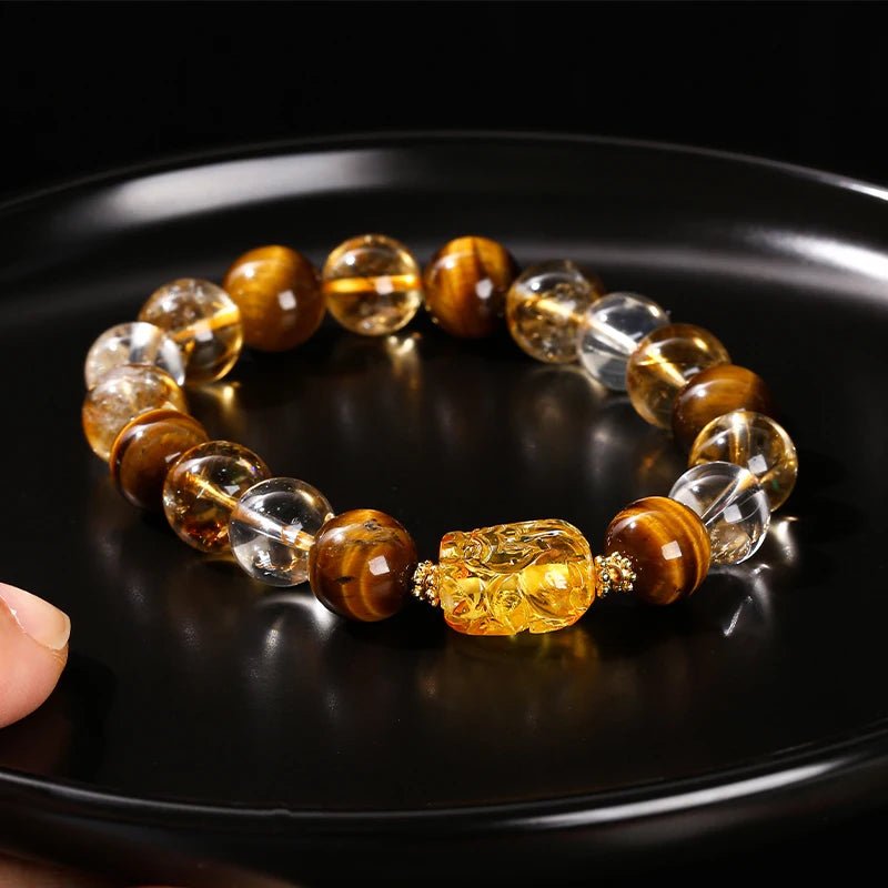 Tiger Eye Pixiu Bracelet For Wealth - Moon Dance Charms