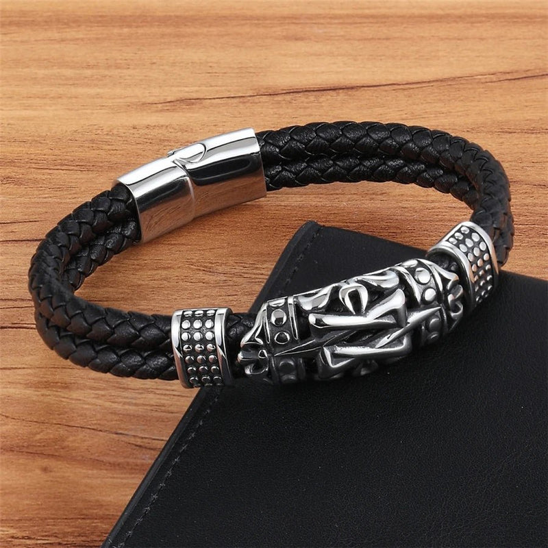 Totem Men Leather Bracelet - Moon Dance Charms