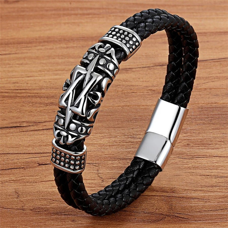 Totem Men Leather Bracelet - black Moon Dance Charms