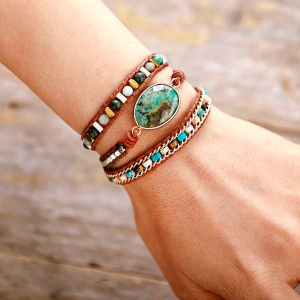 Venus Wrapped Leather Bracelet - Moon Dance Charms